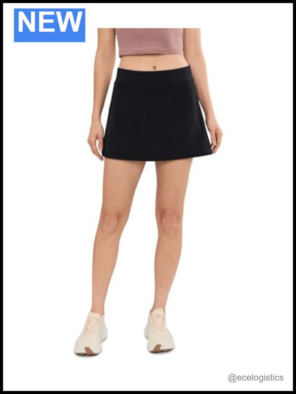 Women's Skort with Built-in Shorts, Mid Rise, Pull On, Medium Stretch, Petite